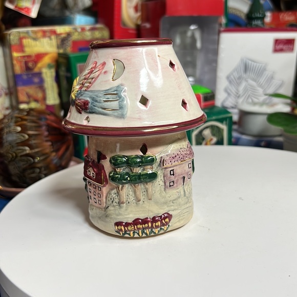 Kimberly Designs 2001 Ceramic 2Pc Votive Tea Light Candle Holder Angel Winter - Picture 3 of 9